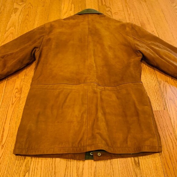 Brooks Brothers Men's Suede Leather Hunting Field Shooting Jacket Car Coat - Picture 16 of 16